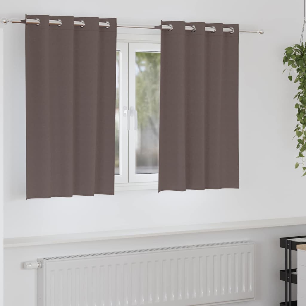 Verdunkelungs-Vorhänge mit Ringen 2 pcs Beige 140 x 140 cm