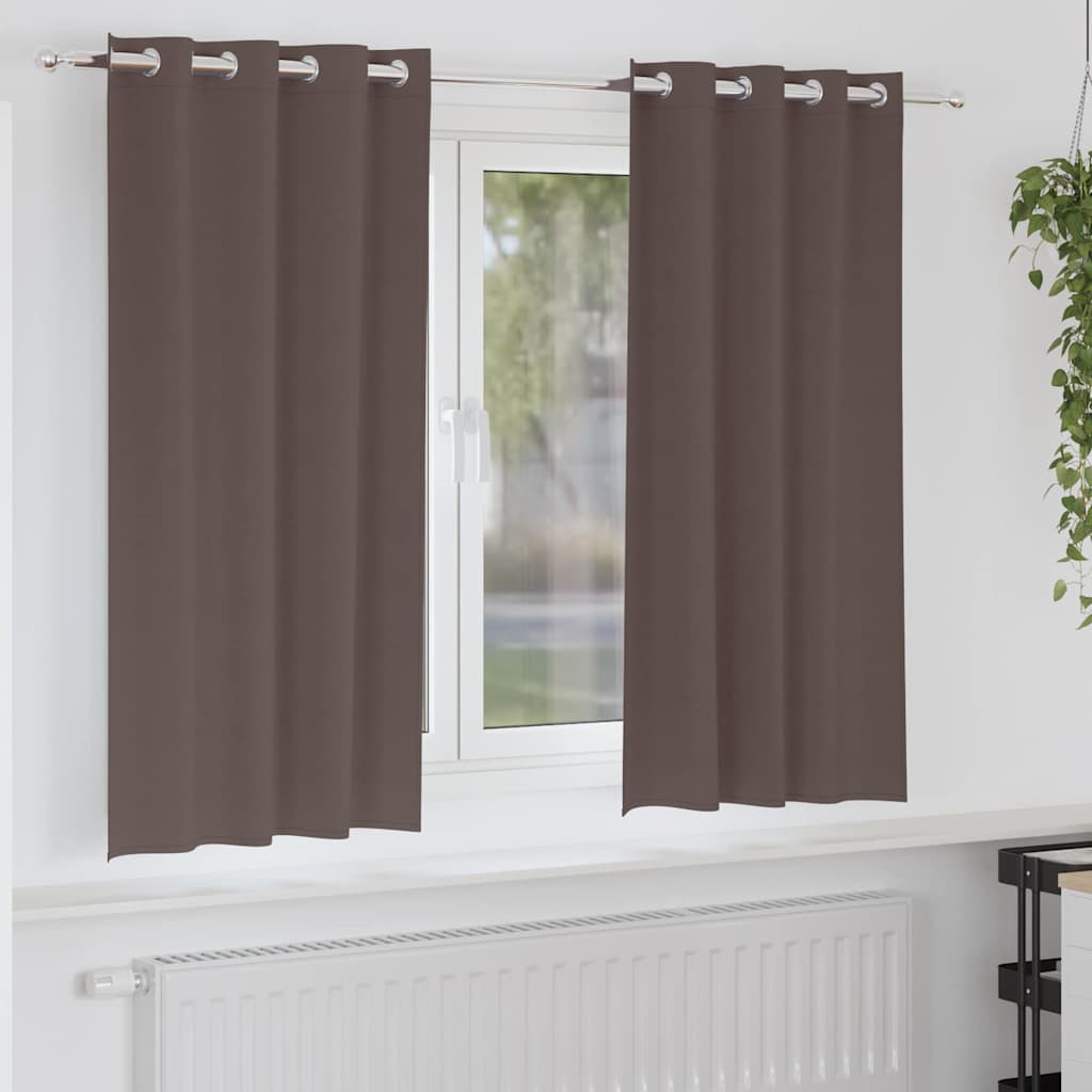 Verdunkelungs-Vorhänge mit Ringen 2 pcs Beige 175 x 140 cm