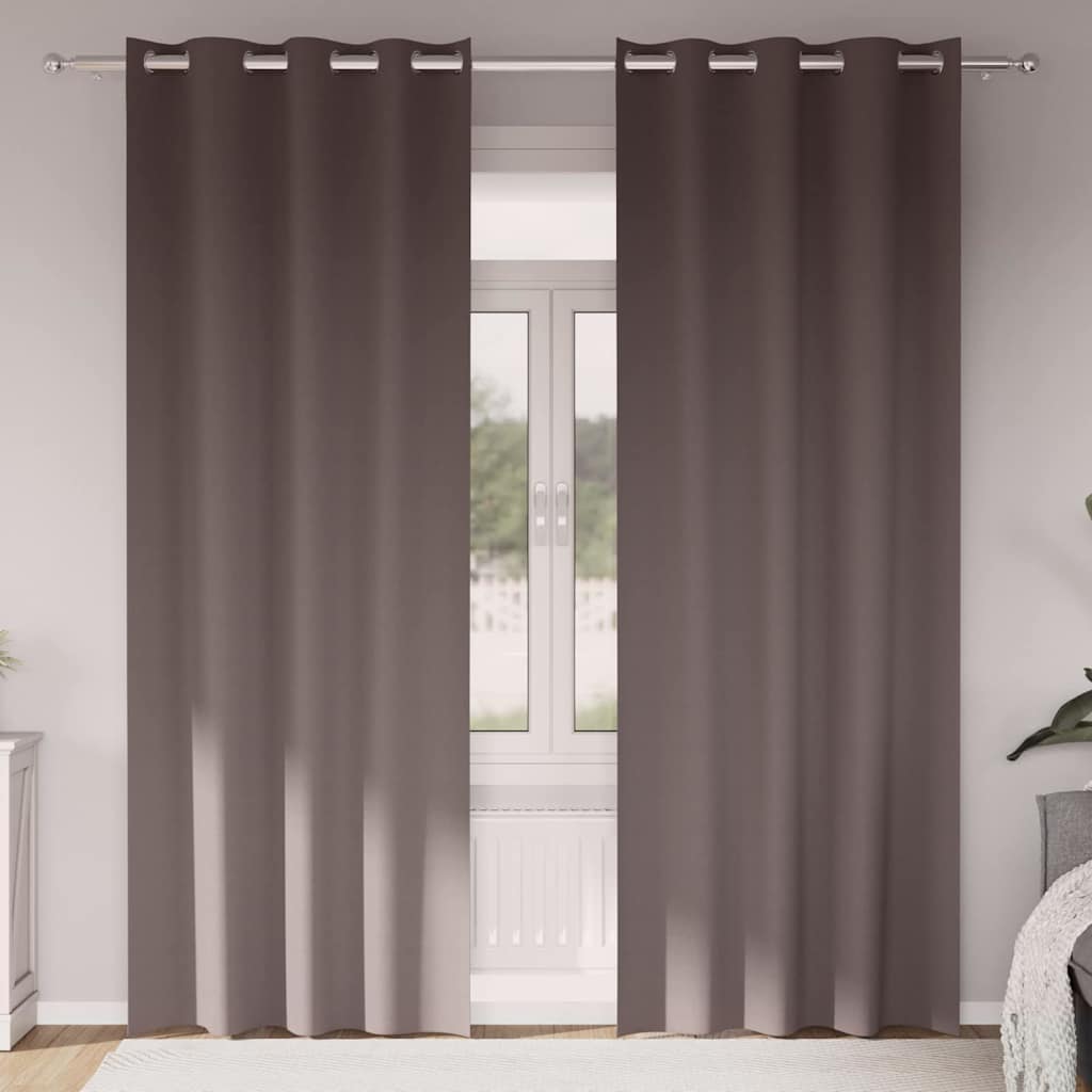 Verdunkelungs-Vorhänge mit Ringen 2 pcs Beige 225 x 140 cm