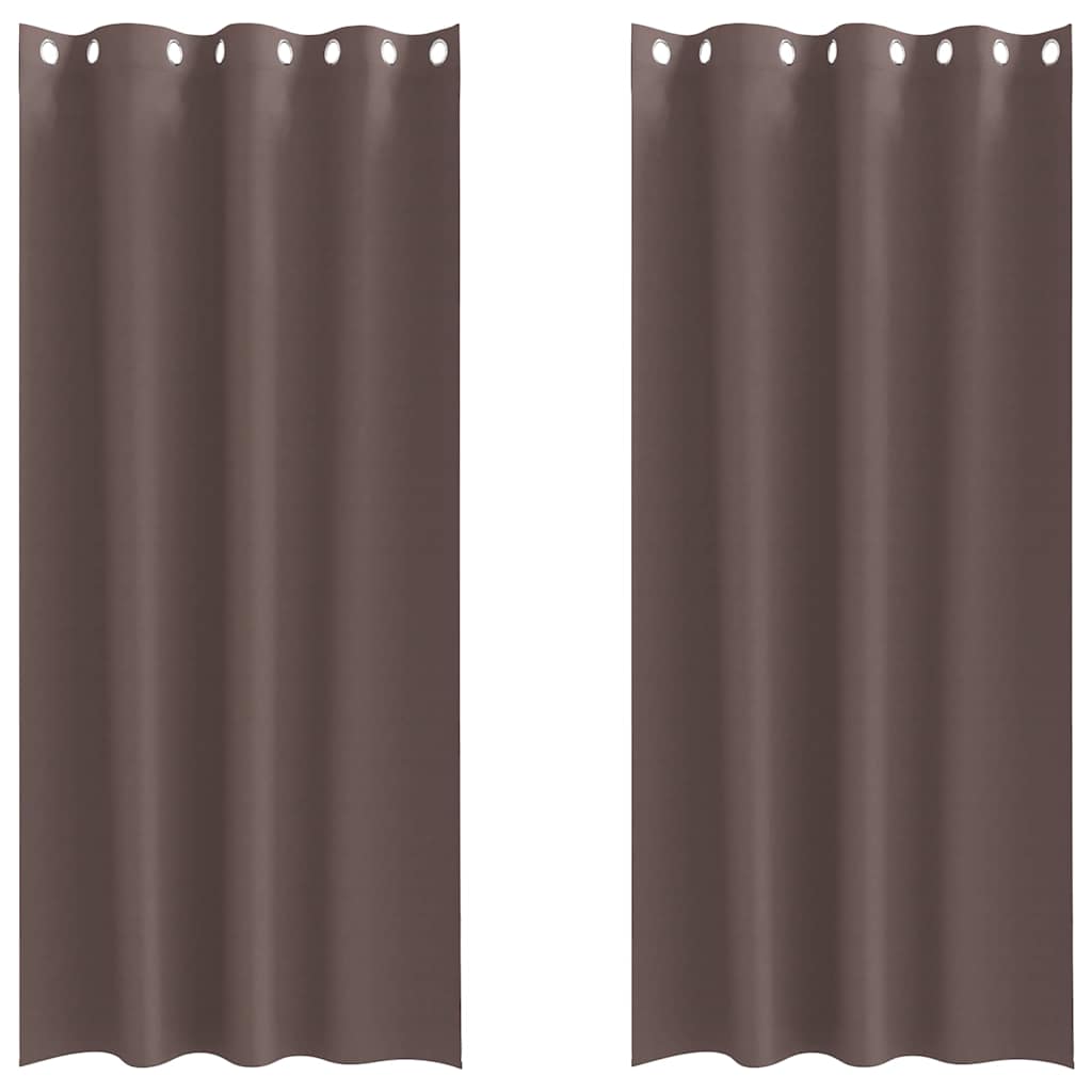 Verdunkelungs-Vorhänge mit Ringen 2 pcs Beige 225 x 140 cm