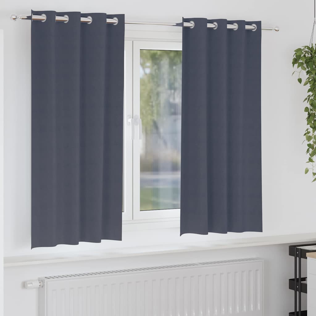 Verdunkelungs-Vorhänge mit Ringen 2 pcs Beige 175 x 140 cm