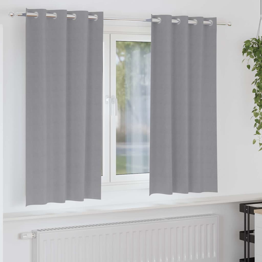 Verdunkelungs-Vorhänge mit Ringen 2 pcs Beige 175 x 140 cm