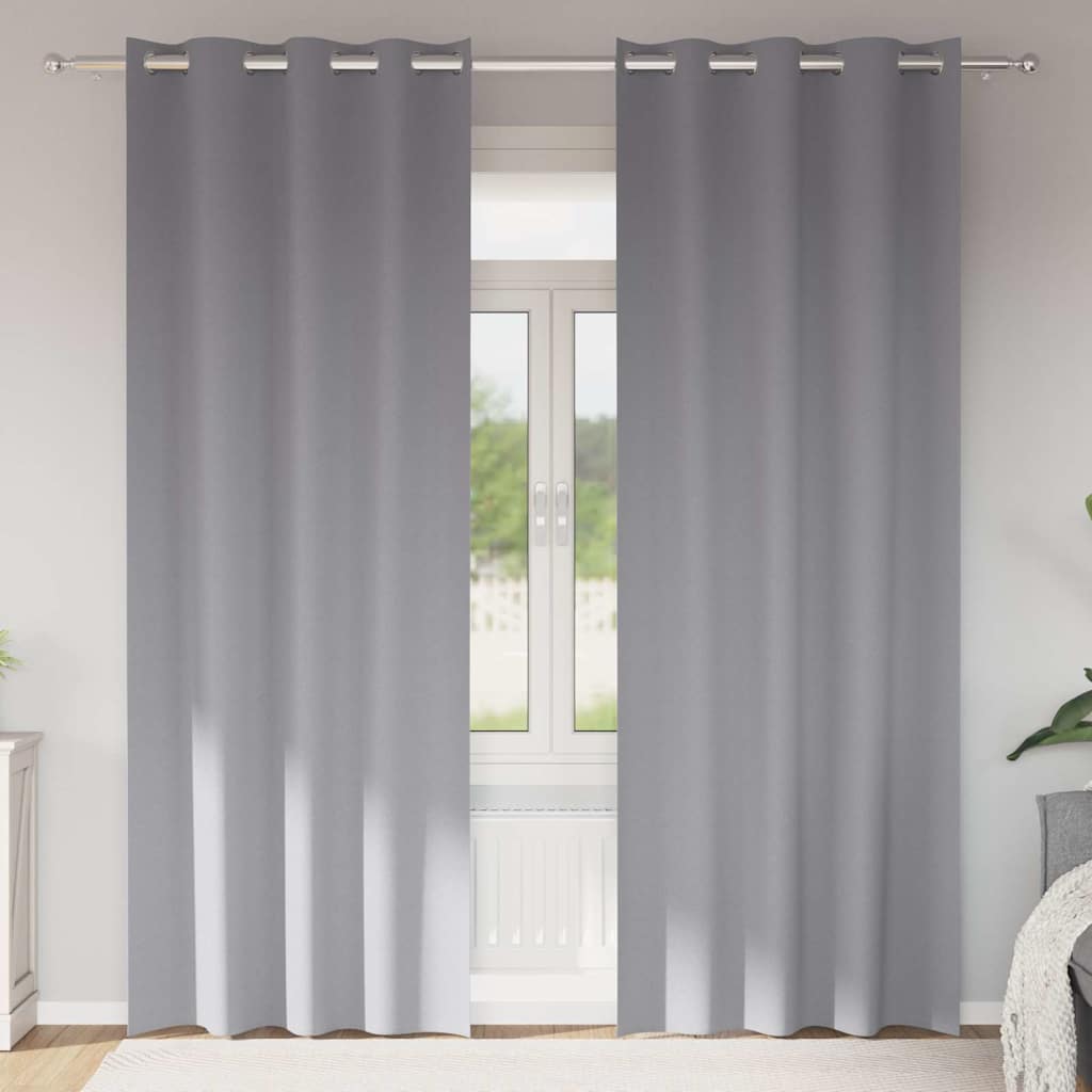 Verdunkelungs-Vorhänge mit Ringen 2 pcs Beige 225 x 140 cm