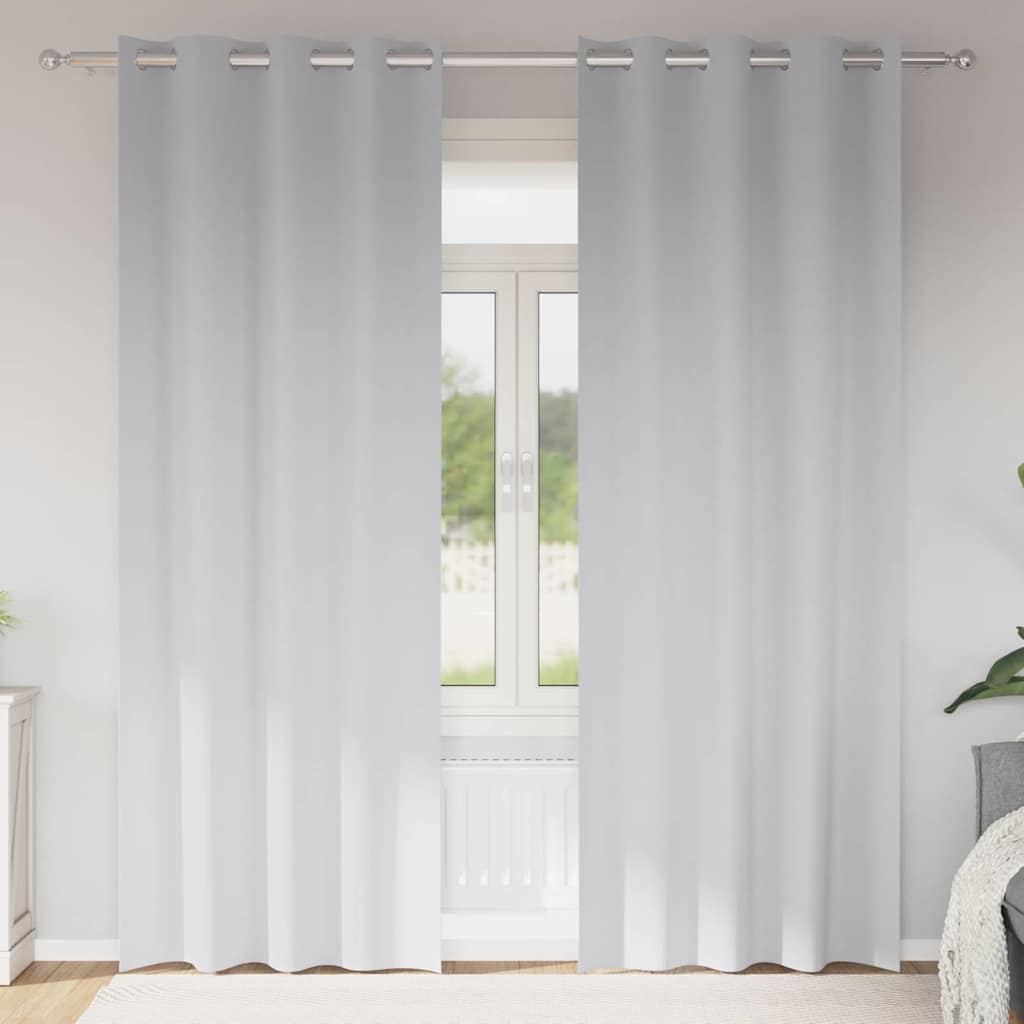 Verdunkelungs-Vorhänge mit Ringen 2 pcs Beige 225 x 140 cm