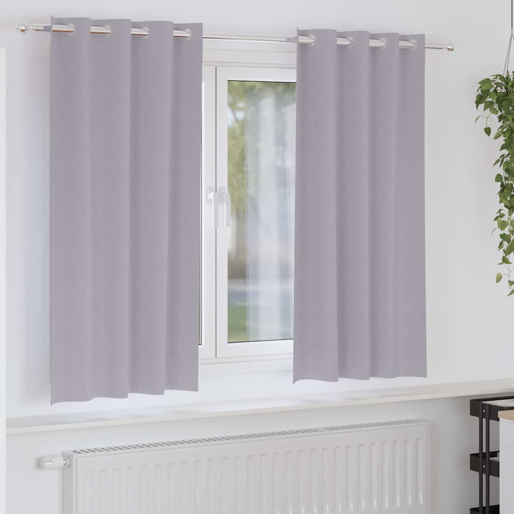 Verdunkelungs-Vorhänge mit Ringen 2 pcs Beige 175 x 140 cm
