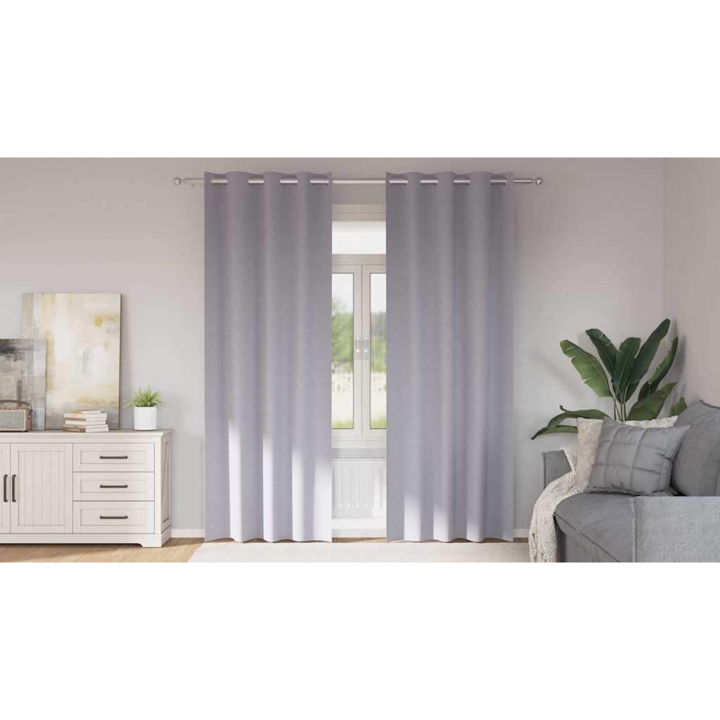 Verdunkelungs-Vorhänge mit Ringen 2 pcs Beige 225 x 140 cm