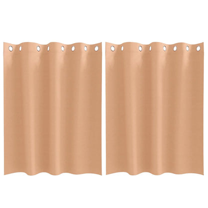 Verdunkelungs-Vorhänge mit Ringen 2 pcs Beige 140 x 140 cm