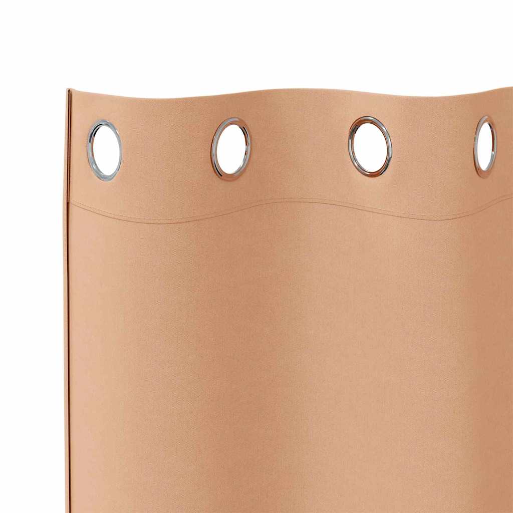 Verdunkelungs-Vorhänge mit Ringen 2 pcs Beige 225 x 140 cm
