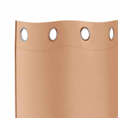 Verdunkelungs-Vorhänge mit Ringen 2 pcs Beige 225 x 140 cm