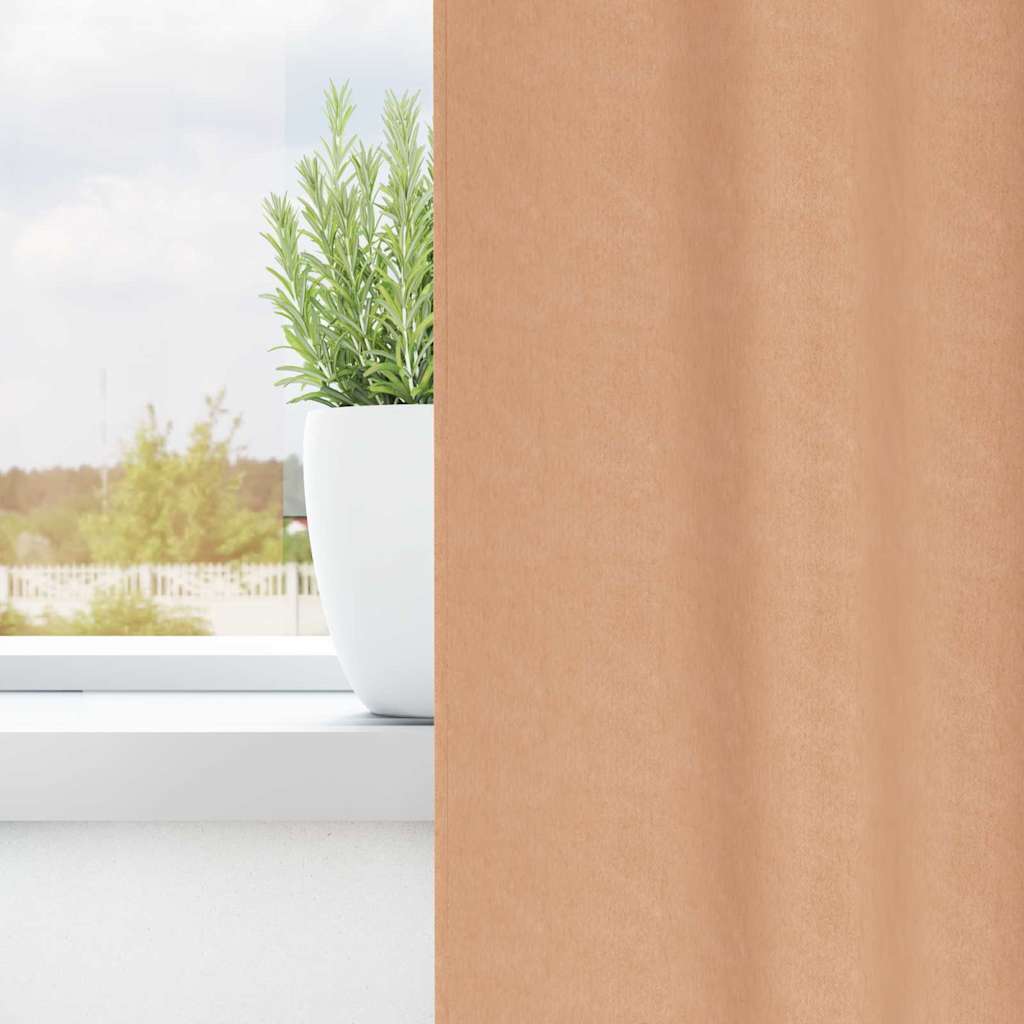 Verdunkelungs-Vorhänge mit Ringen 2 pcs Beige 225 x 140 cm