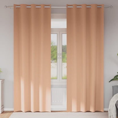 Verdunkelungs-Vorhänge mit Ringen 2 pcs Beige 225 x 140 cm