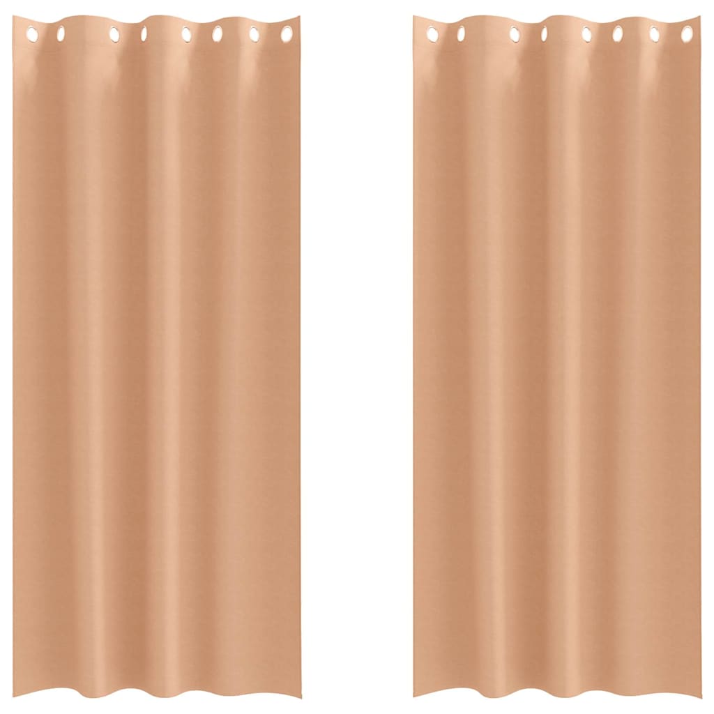 Verdunkelungs-Vorhänge mit Ringen 2 pcs Beige 225 x 140 cm