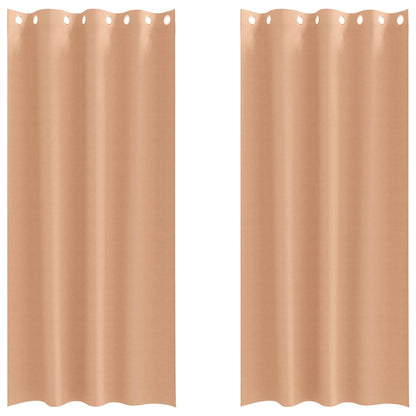 Verdunkelungs-Vorhänge mit Ringen 2 pcs Beige 225 x 140 cm
