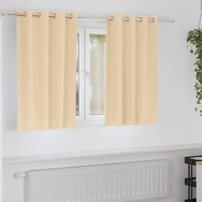 Verdunkelungs-Vorhänge mit Ringen 2 pcs Beige 140 x 140 cm