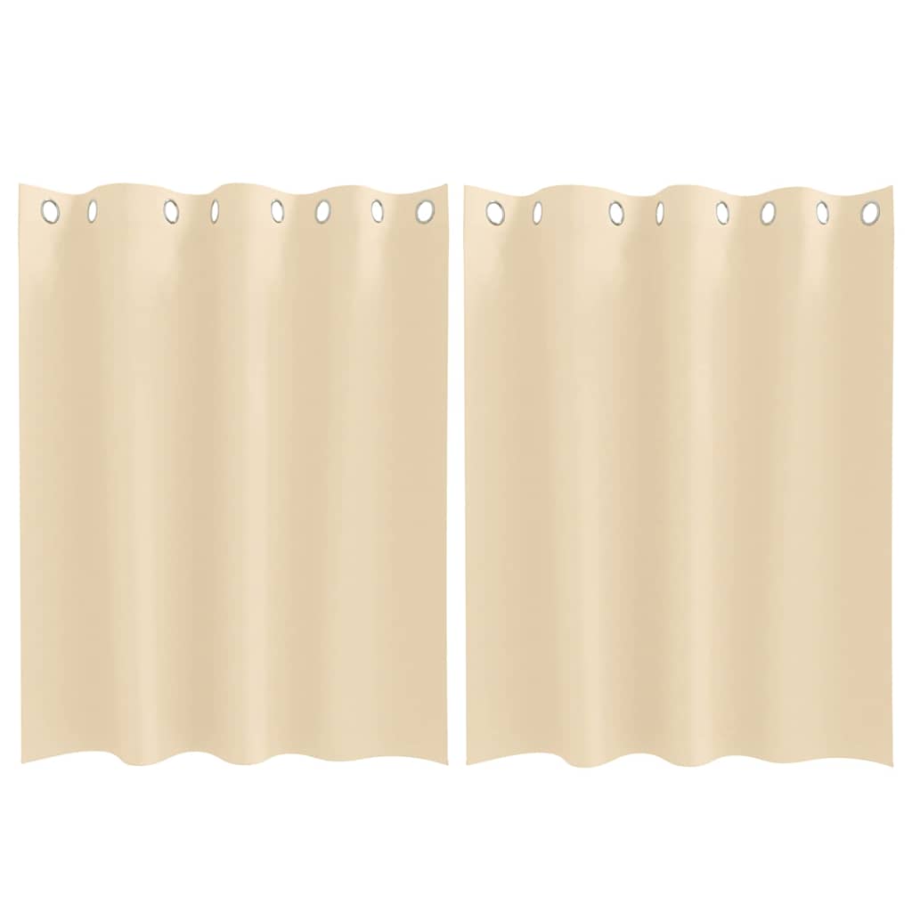 Verdunkelungs-Vorhänge mit Ringen 2 pcs Beige 140 x 140 cm