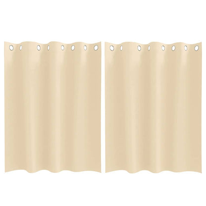 Verdunkelungs-Vorhänge mit Ringen 2 pcs Beige 140 x 140 cm