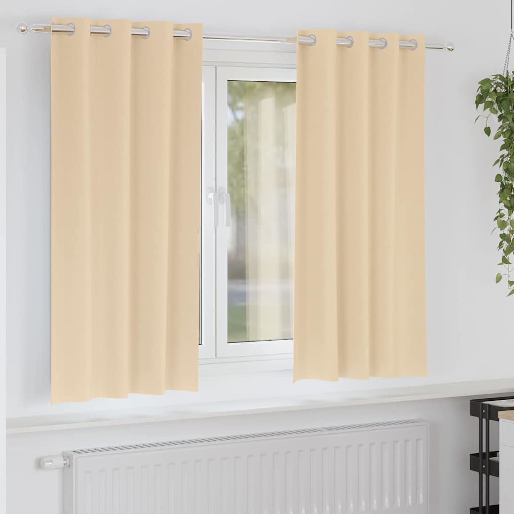 Verdunkelungs-Vorhänge mit Ringen 2 pcs Beige 175 x 140 cm