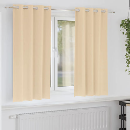 Verdunkelungs-Vorhänge mit Ringen 2 pcs Beige 175 x 140 cm