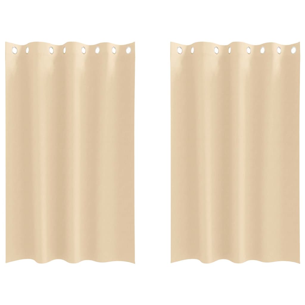 Verdunkelungs-Vorhänge mit Ringen 2 pcs Beige 175 x 140 cm