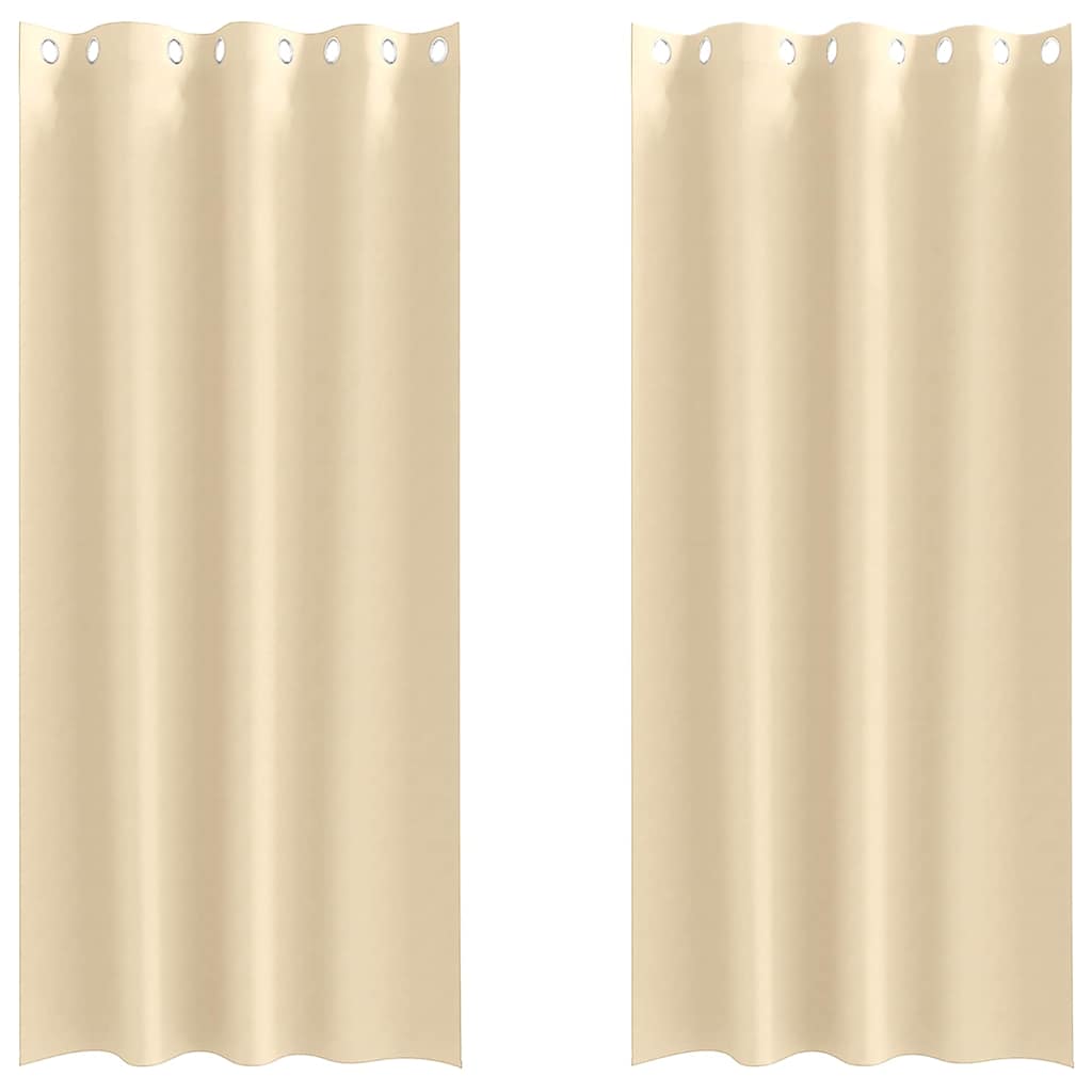 Verdunkelungs-Vorhänge mit Ringen 2 pcs Beige 225 x 140 cm