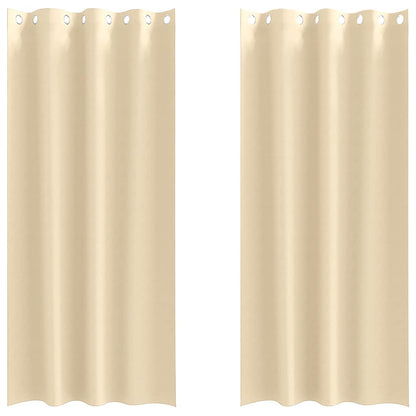 Verdunkelungs-Vorhänge mit Ringen 2 pcs Beige 225 x 140 cm