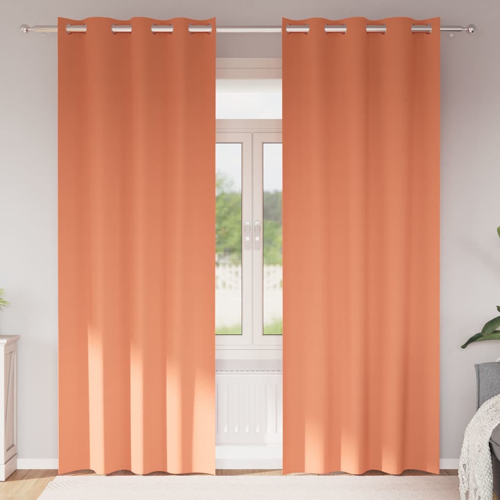 Verdunkelungs-Vorhänge mit Ringen 2 pcs Beige 225 x 140 cm