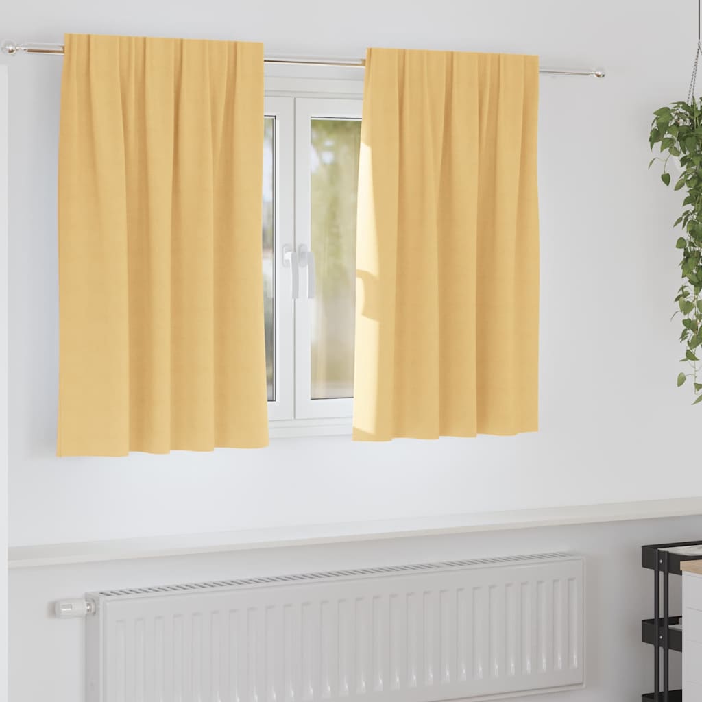 Verdunkelungs-Vorhänge mit Kopfband  2 pcs Beige 140 x 140 cm