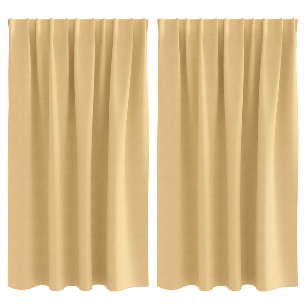 Verdunkelungs-Vorhänge mit Kopfband  2 pcs Beige 140 x 140 cm