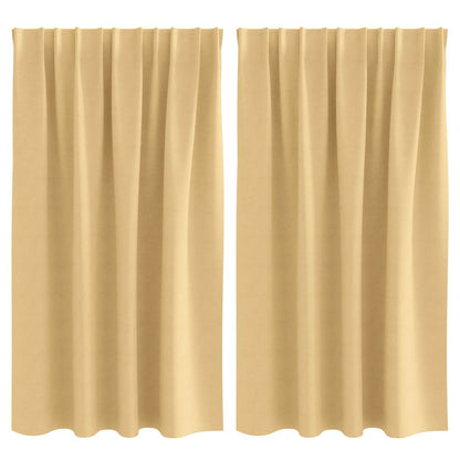 Verdunkelungs-Vorhänge mit Kopfband  2 pcs Beige 140 x 140 cm
