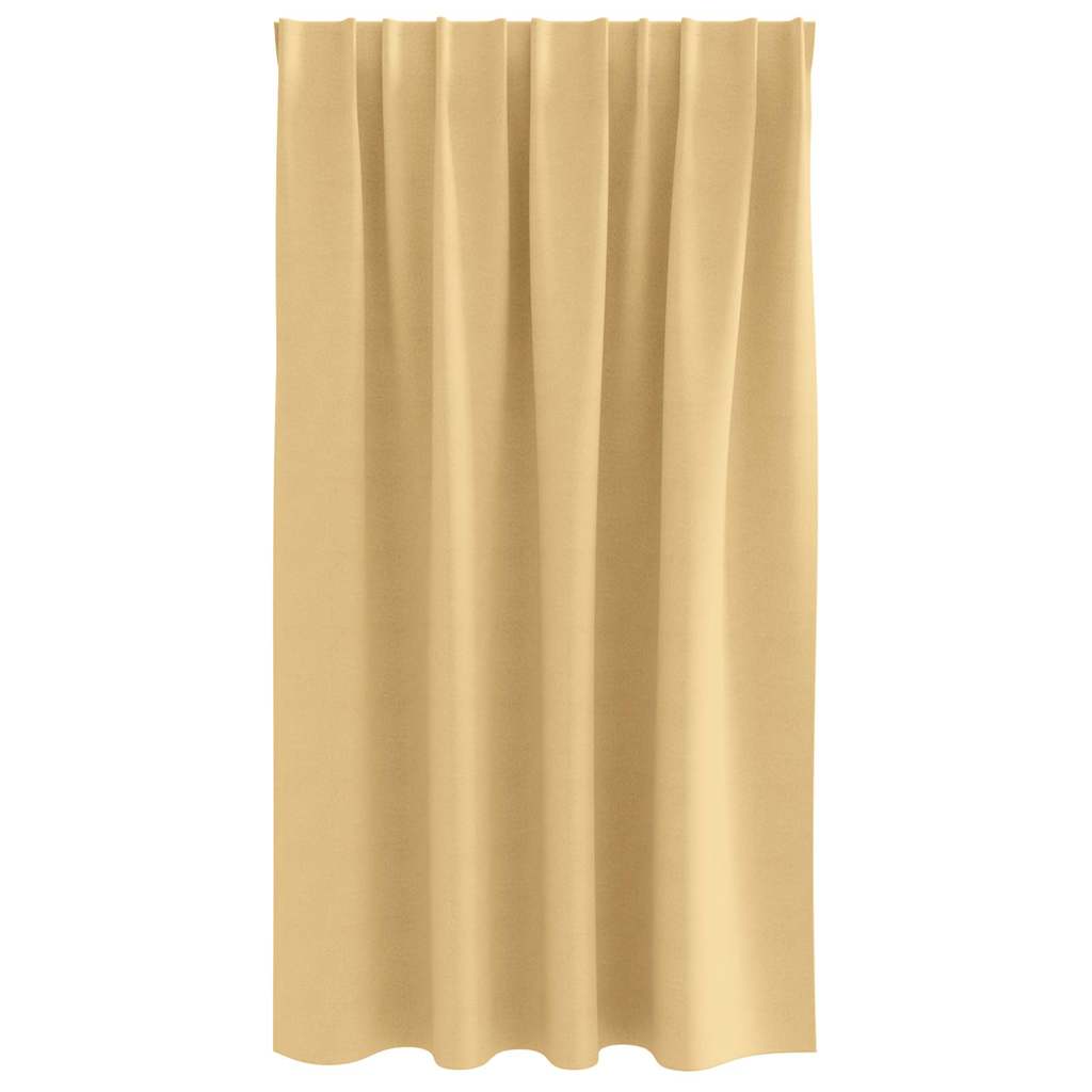 Verdunkelungs-Vorhänge mit Kopfband  2 pcs Beige 140 x 140 cm