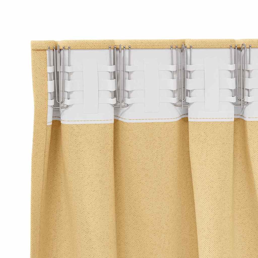Verdunkelungs-Vorhänge mit Kopfband 2 pcs Beige 225 x 140 cm