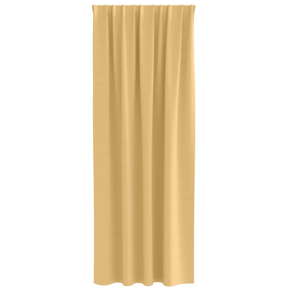 Verdunkelungs-Vorhänge mit Kopfband 2 pcs Beige 225 x 140 cm
