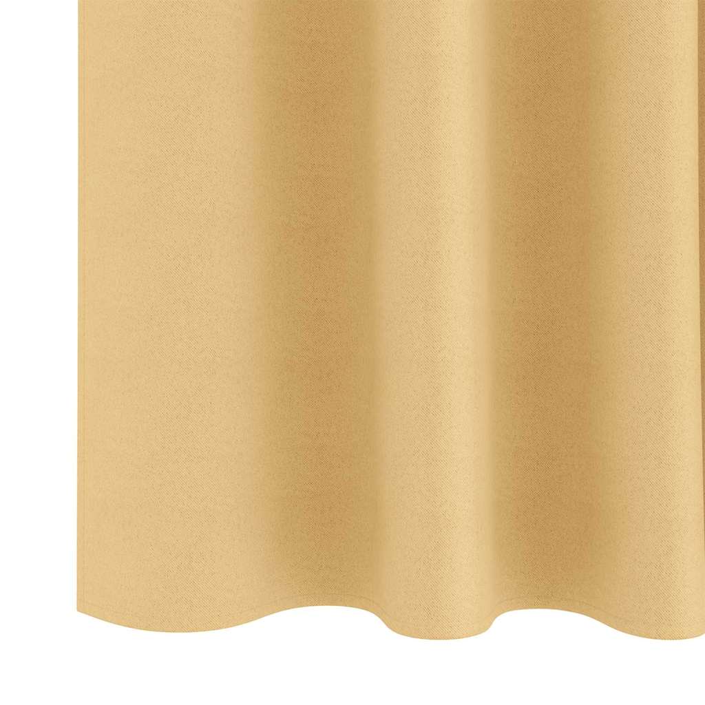 Verdunkelungs-Vorhänge mit Kopfband 2 pcs Beige 260 x 140 cm