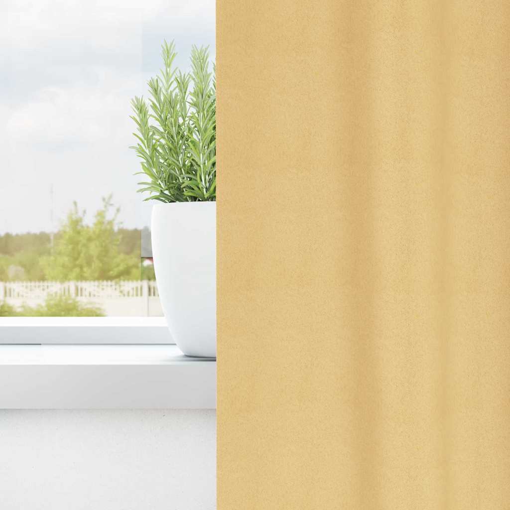 Verdunkelungs-Vorhänge mit Kopfband 2 pcs Beige 260 x 140 cm