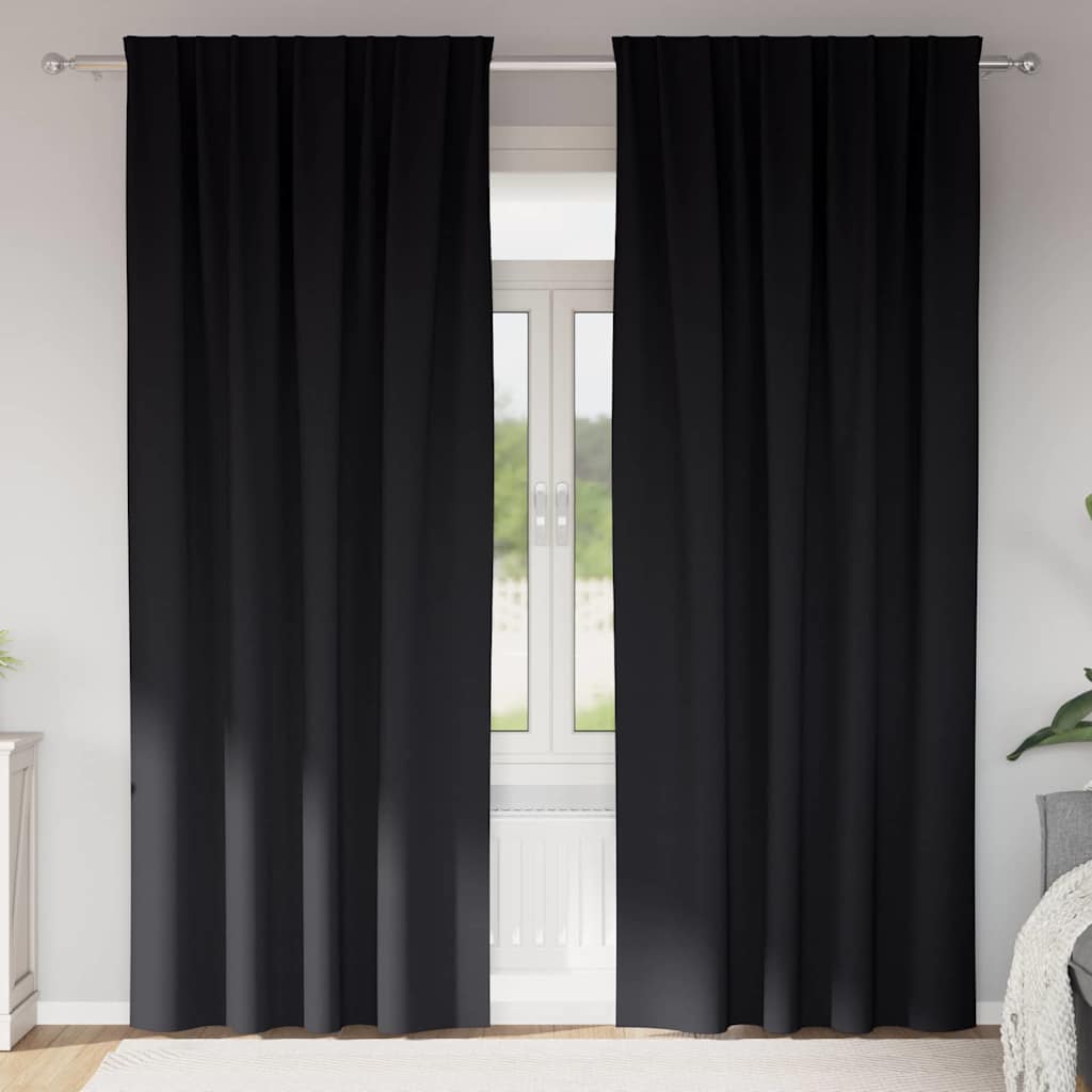 Verdunkelungs-Vorhänge mit Kopfband 2 pcs Beige 260 x 140 cm
