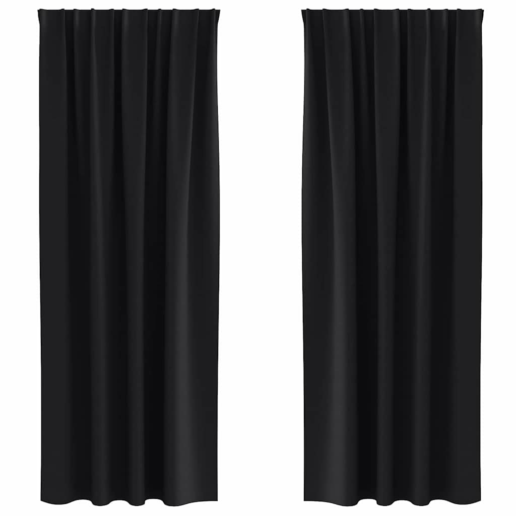 Verdunkelungs-Vorhänge mit Kopfband 2 pcs Beige 260 x 140 cm