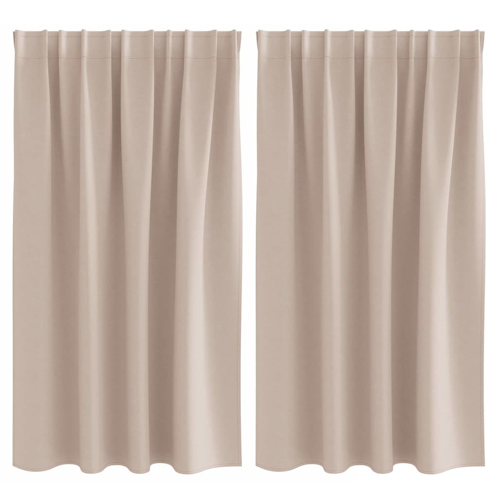 Verdunkelungs-Vorhänge mit Kopfband  2 pcs Beige 140 x 140 cm