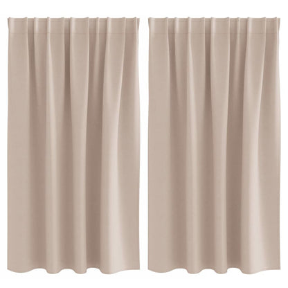 Verdunkelungs-Vorhänge mit Kopfband  2 pcs Beige 140 x 140 cm