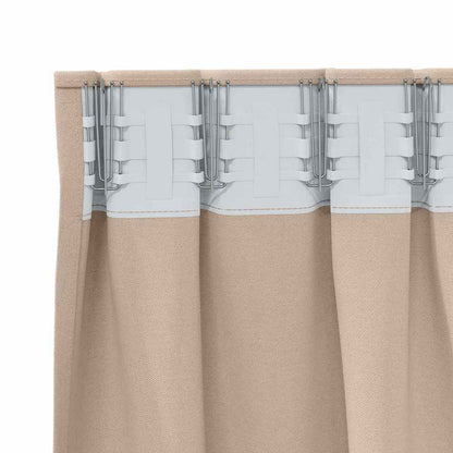 Verdunkelungs-Vorhänge mit Kopfband 2 pcs Beige 260 x 140 cm