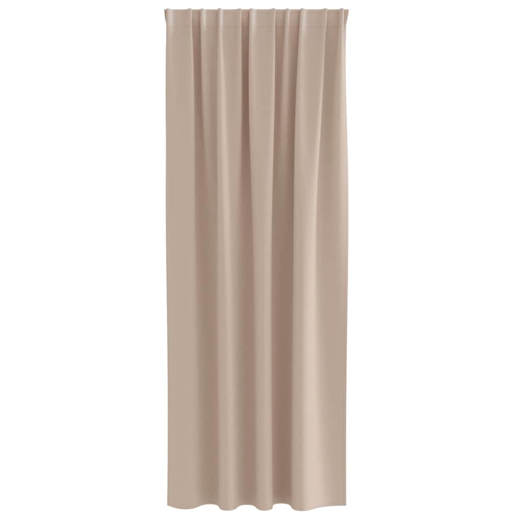 Verdunkelungs-Vorhänge mit Kopfband 2 pcs Beige 260 x 140 cm