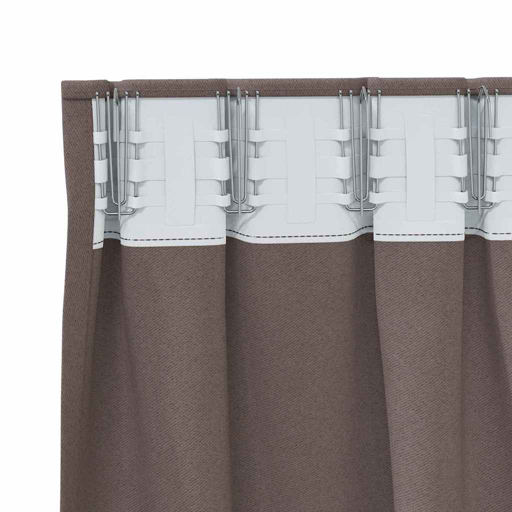 Verdunkelungs-Vorhänge mit Kopfband 2 pcs Beige 225 x 140 cm