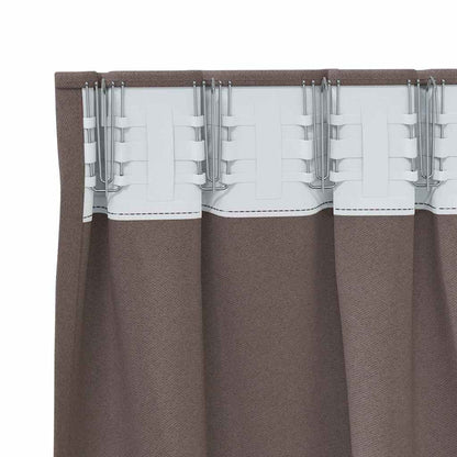 Verdunkelungs-Vorhänge mit Kopfband 2 pcs Beige 225 x 140 cm