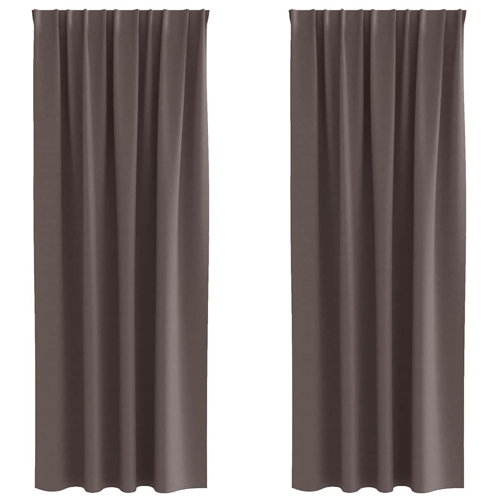 Verdunkelungs-Vorhänge mit Kopfband 2 pcs Beige 225 x 140 cm