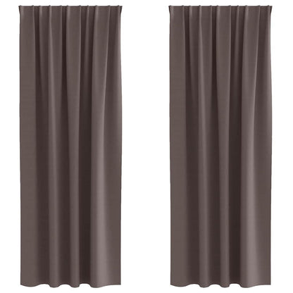 Verdunkelungs-Vorhänge mit Kopfband 2 pcs Beige 225 x 140 cm