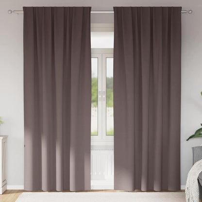 Verdunkelungs-Vorhänge mit Kopfband 2 pcs Beige 245 x 140 cm