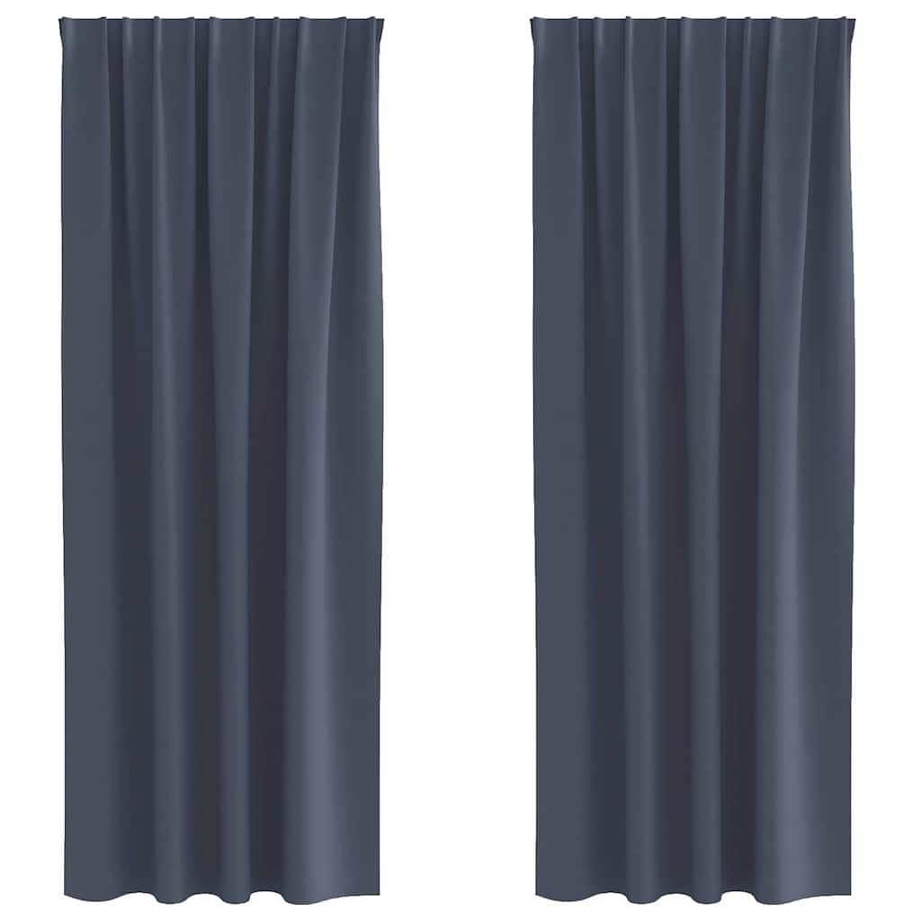 Verdunkelungs-Vorhänge mit Kopfband 2 pcs Beige 225 x 140 cm