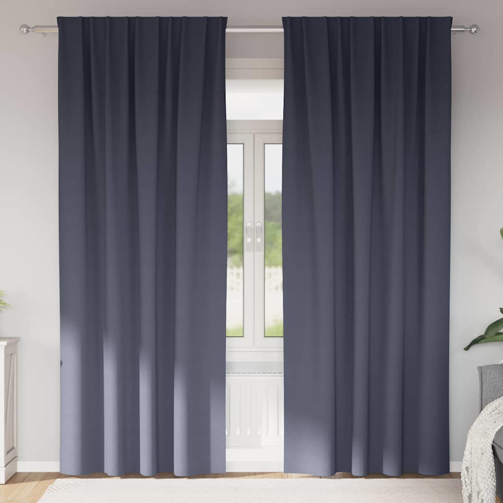 Verdunkelungs-Vorhänge mit Kopfband 2 pcs Beige 260 x 140 cm