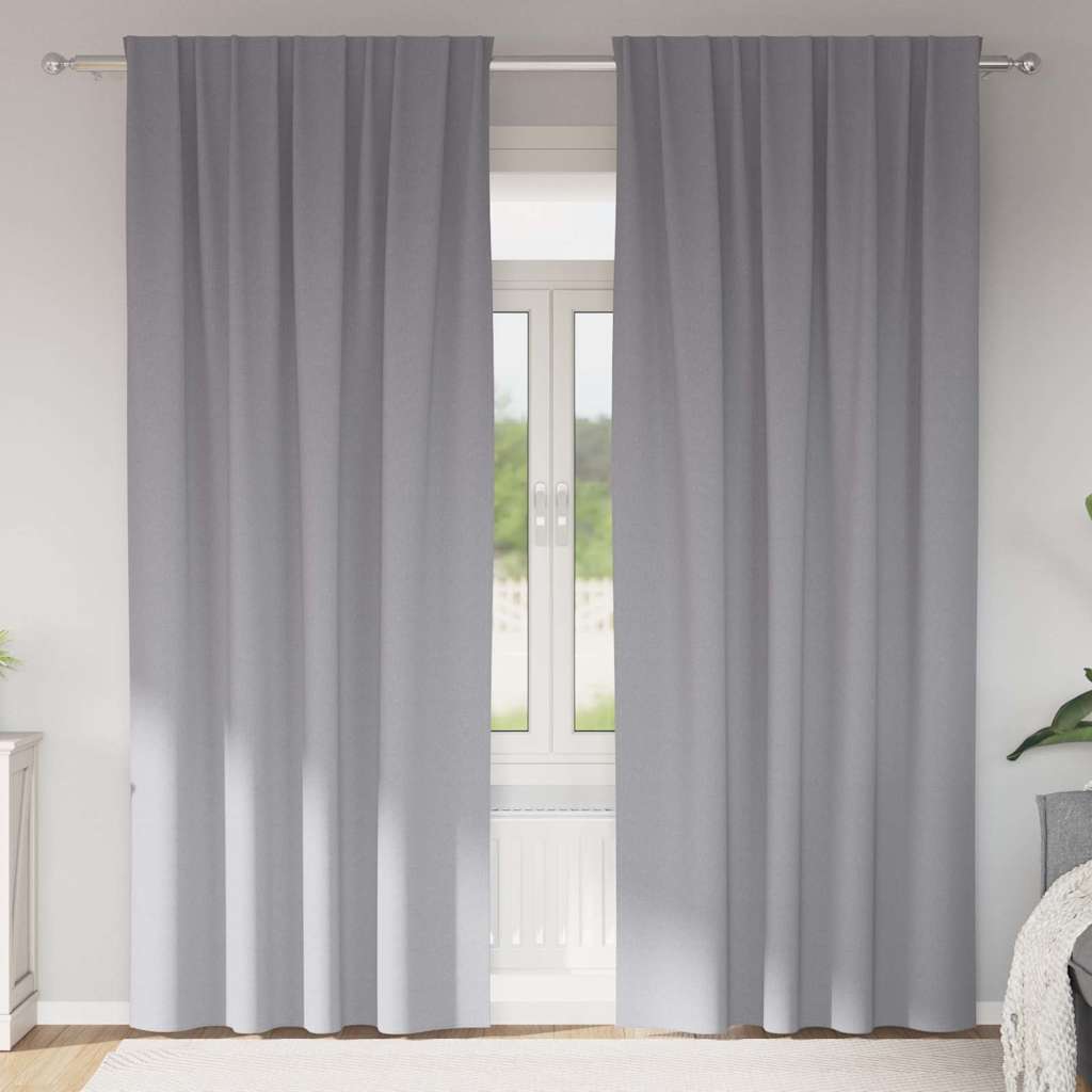 Verdunkelungs-Vorhänge mit Kopfband 2 pcs Beige 260 x 140 cm
