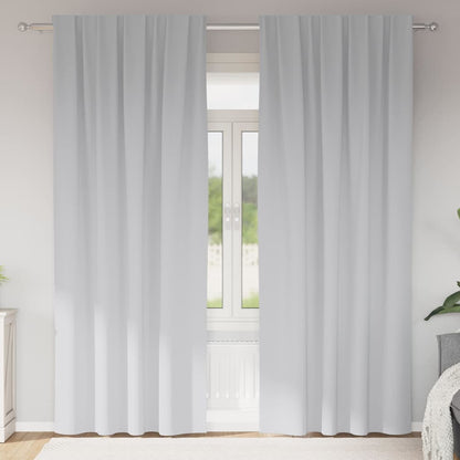 Verdunkelungs-Vorhänge mit Kopfband 2 pcs Beige 245 x 140 cm