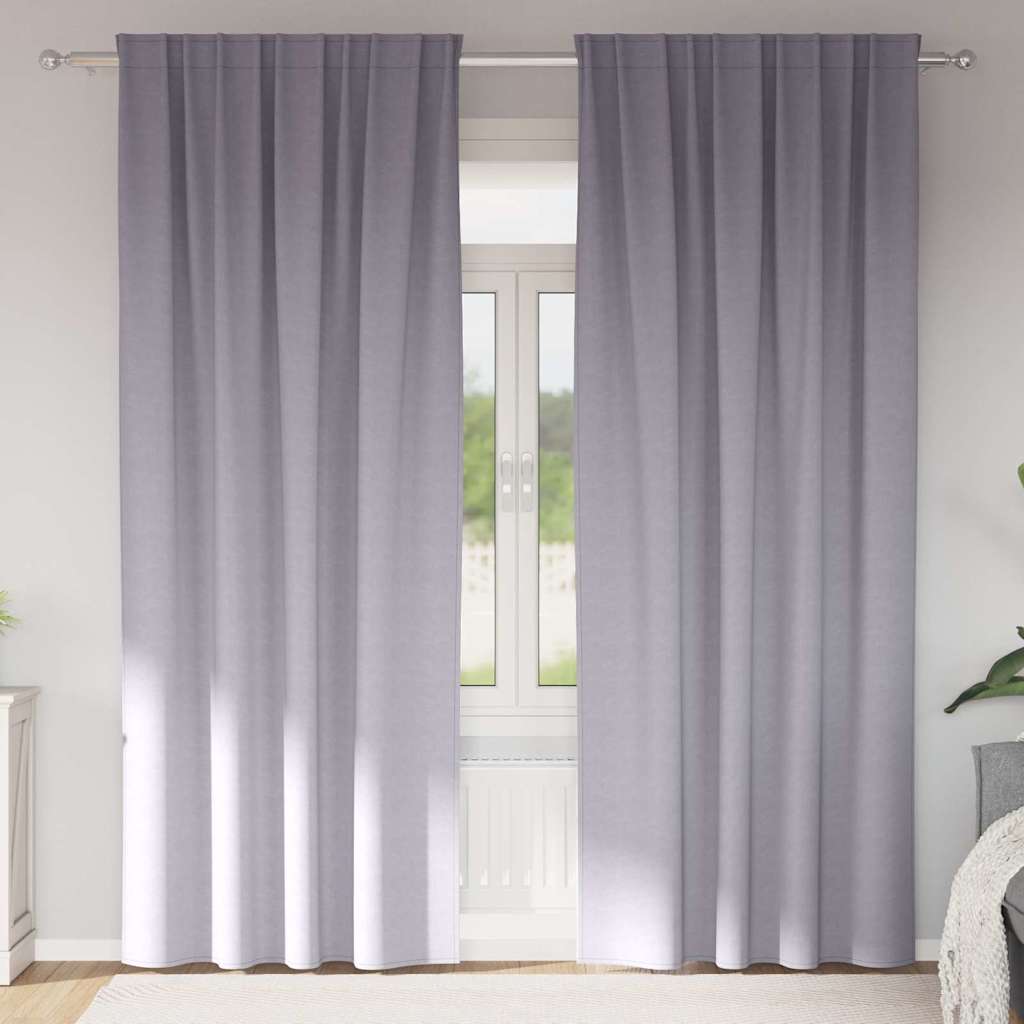 Verdunkelungs-Vorhänge mit Kopfband 2 pcs Beige 245 x 140 cm